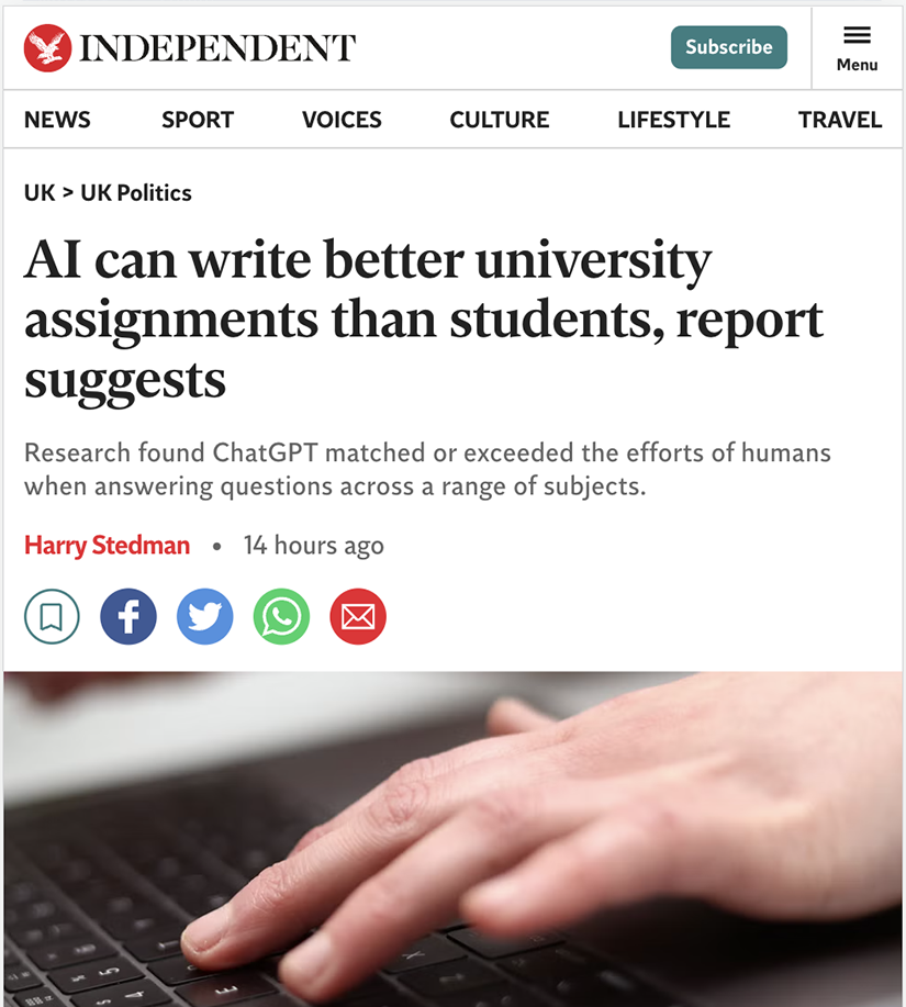 Independent - ChatGPT research