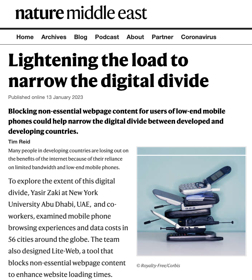Nature Middle East - LiteWeb article